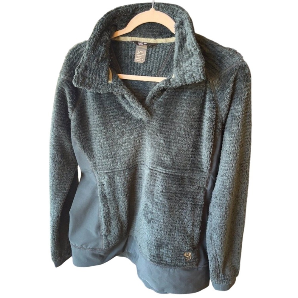 Mountain Hardwear Women's Monkey Man Black Pullover Snap Fleece Jacket Size L